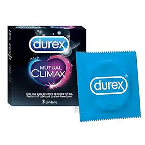 Durex Mutual Climax Condoms for Men | Dotted and Ribbed for Pleasure|pack of3